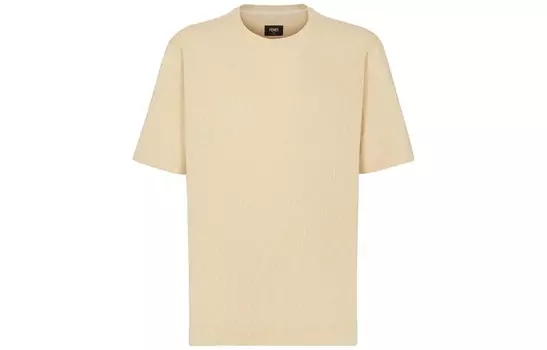 Футболка с круглым вырезом и узором FF Fendi, бежевый