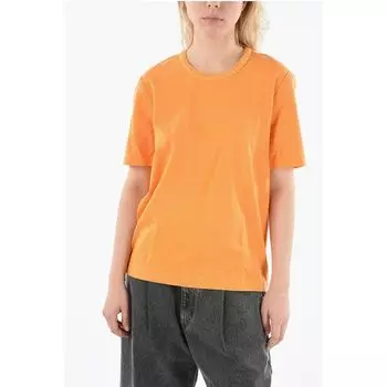 Футболка с круглым вырезом и видимыми швами Bottega Veneta, Orange