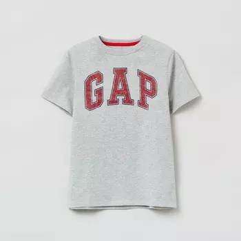 Футболка с круглым вырезом и винтажным логотипом Gap, серый