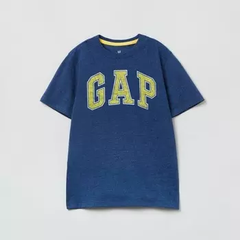 Футболка с круглым вырезом и винтажным логотипом Gap, голубой