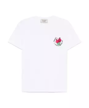 Футболка с круглым вырезом и вышитой надписью Alessandro Enriquez, белый