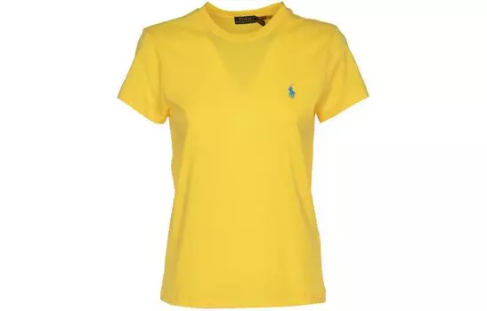 Футболка с круглым вырезом и вышивкой «Пони» Polo Ralph Lauren, желтый