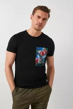 Футболка с круглым вырезом из 100 % хлопка с принтом 5902188 Buratti, черный