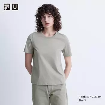 Футболка с круглым вырезом из 100% хлопка Supima UNIQLO, серый