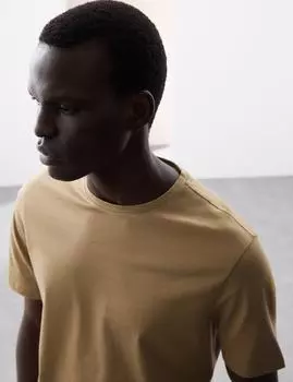 Футболка с круглым вырезом из чистого хлопка Supima Autograph, светло-бронзовый