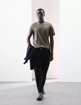 Футболка с круглым вырезом из чистого хлопка Supima Autograph, дымчато-зеленый