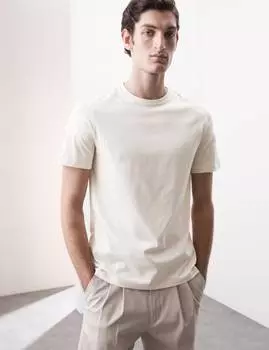 Футболка с круглым вырезом из чистого хлопка Supima Autograph, бледно-опаловый