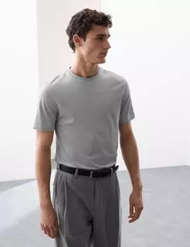 Футболка с круглым вырезом из чистого хлопка Supima Autograph, цвет Dove