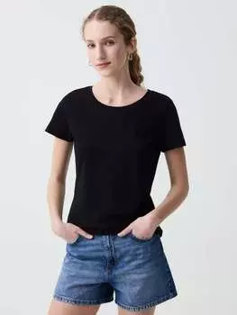 Футболка с круглым вырезом из джерси Ovs, цвет black