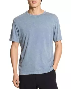 Футболка с круглым вырезом из джерси с эффектом выцветания Theory, синий