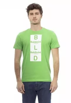 Футболка с круглым вырезом из хлопка Baldinini Trend, зеленый
