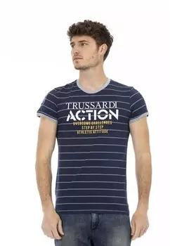 Футболка с круглым вырезом из хлопка Trussardi Action, синий