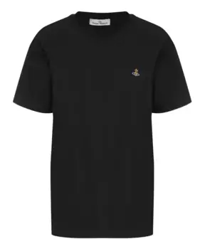 Футболка с круглым вырезом из хлопка в рубчик Vivienne Westwood, черный