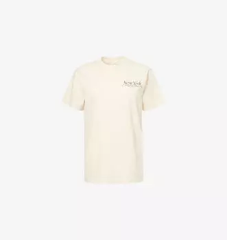 Футболка с круглым вырезом из хлопкового джерси Ny 94 Sporty & Rich, бежевый