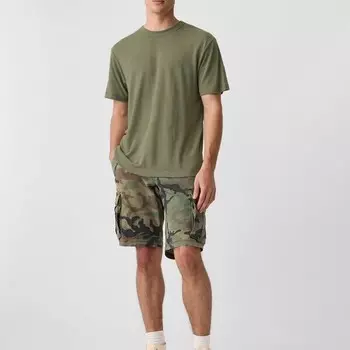 Футболка с круглым вырезом из льняной смеси Gap, зеленый