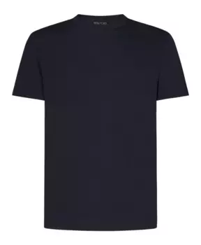 Футболка с круглым вырезом из лиоцелла Tom Ford, синий