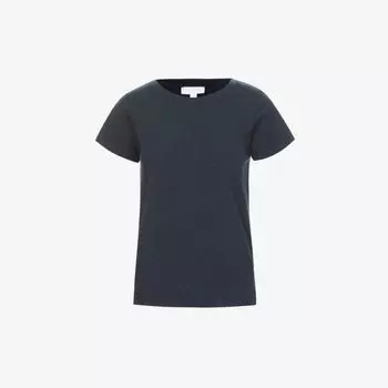 Футболка с круглым вырезом из органического хлопка The White Company, темно-синий