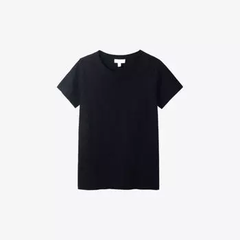 Футболка с круглым вырезом из органического хлопка The White Company, черный