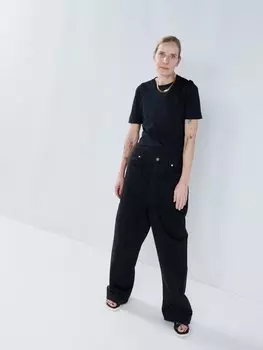 Футболка с круглым вырезом из органического хлопка Raey, черный