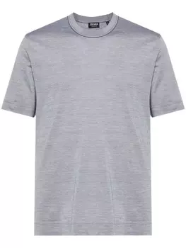 Футболка с круглым вырезом из смесового хлопка Zegna, серый