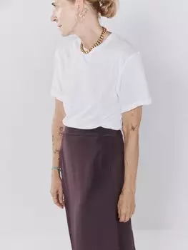 Футболка с круглым вырезом из смесового хлопка Raey, белый