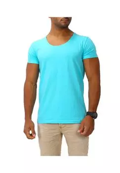 Футболка с круглым вырезом JOE FRANKS, бирюзовый