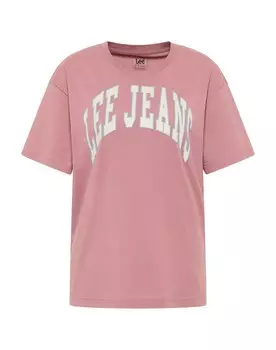 Футболка с круглым вырезом лиловая Lee, розовый