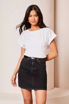Футболка с круглым вырезом Lipsy, белый