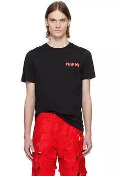 Футболка с круглым вырезом Marni, черный