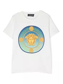 Футболка с круглым вырезом Medusa Versace Kids, синий