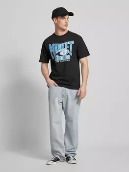 Футболка с круглым вырезом модель «БУЛЬДОГИ» MARKET, черный