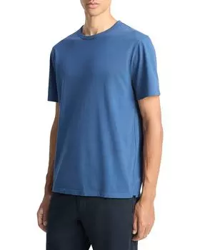 Футболка с круглым вырезом, окрашенная после пошива Vince, синий