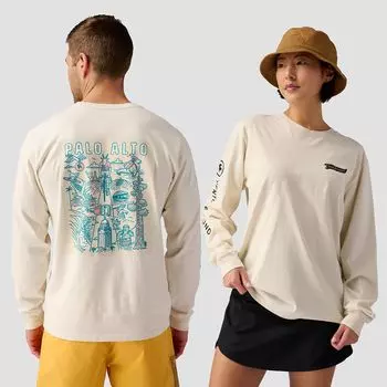 Футболка с круглым вырезом palo alto с длинными рукавами Backcountry, белый
