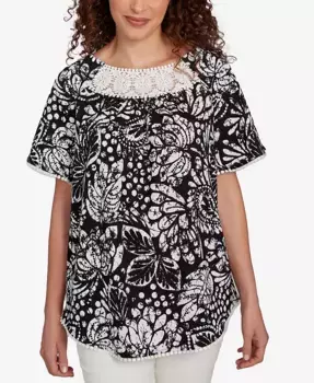 Футболка с круглым вырезом Petite Batik Island Paisley Ruby Rd., мультиколор