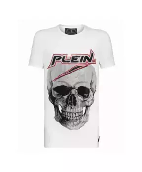Футболка с круглым вырезом платинового кроя Philipp Plein, белый