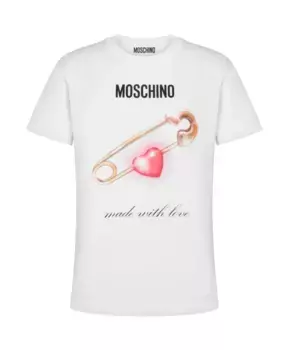 Футболка с круглым вырезом с графическим принтом Moschino, белый