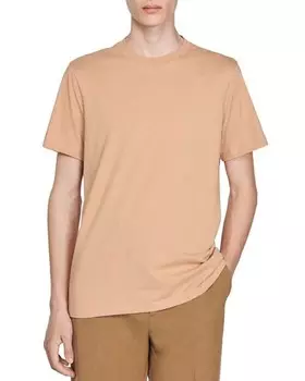 Футболка с круглым вырезом с короткими рукавами Sandro, цвет Tan/Beige