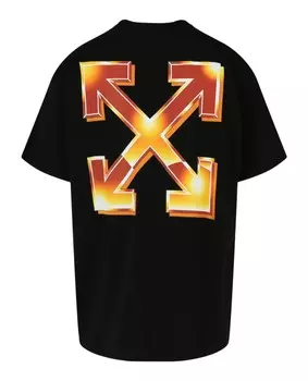 Футболка с круглым вырезом с принтом Arrows Off-White, цвет Black Orange