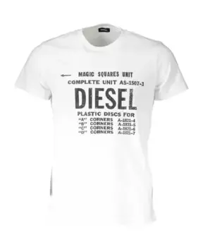Футболка с круглым вырезом с принтом Diesel, белый