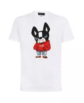 Футболка с круглым вырезом с принтом Dsquared2, белый