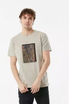 Футболка с круглым вырезом с принтом Fullamoda, бежевый