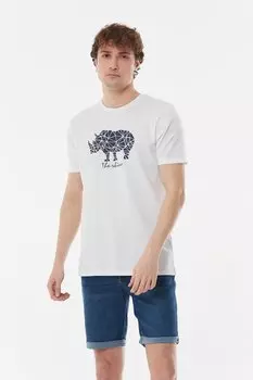 Футболка с круглым вырезом с принтом Fullamoda, белый