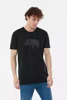 Футболка с круглым вырезом с принтом Fullamoda, черный