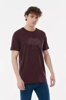 Футболка с круглым вырезом с принтом Fullamoda, темно-красный