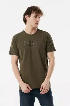 Футболка с круглым вырезом с принтом Fullamoda, хаки