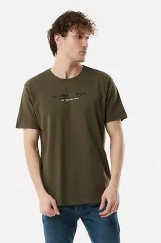 Футболка с круглым вырезом с принтом Fullamoda, хаки