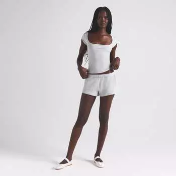 Футболка с круглым вырезом SKIMS COTTON JERSEY, цвет light heather grey