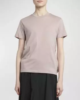 Футболка с круглым вырезом, смешанная техника Moncler, цвет Pink