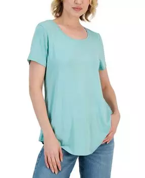 Футболка с круглым вырезом, созданная для macy's JM Collection, мульти