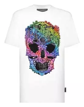 Футболка с круглым вырезом SS Baroque Skull PHILIPP PLEIN, белый